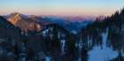 View towards Karwendel Mountains-Mt-Jochberg and Mt-Benediktenwand-View from Mt-Herzogstand near la Art Print